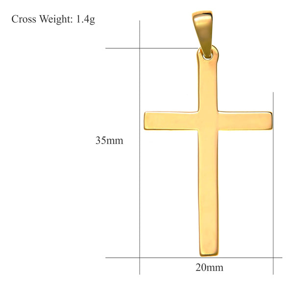 Large 9ct Gold Crucifix Cross Pendant Necklace With 18" Gold Chain & Jewellery Gift Box