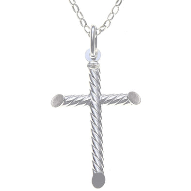 Concentric Sterling Silver Cross Pendant Necklace With 18" Chain & Jewellery Gift Box