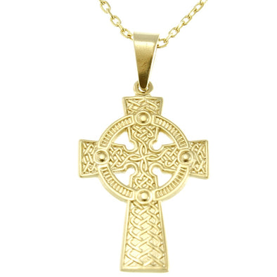 9ct Gold Celtic Cross Necklace with 18" Chain & Jewellery Presentation Box