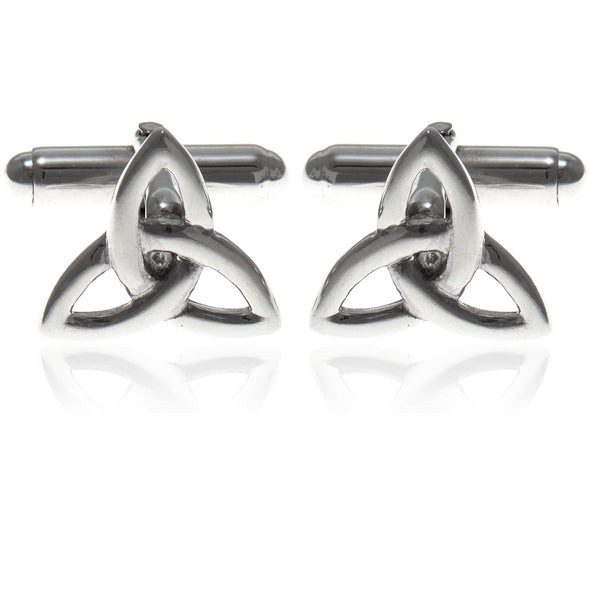 Sterling Silver Celtic Trinity Cufflinks with Presentation Gift Box. Great gift for a man on a birthday or Christmas