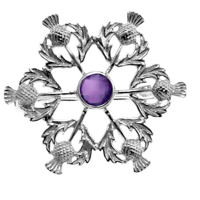 Sterling Silver Thistle Brooch and jewellery gift box