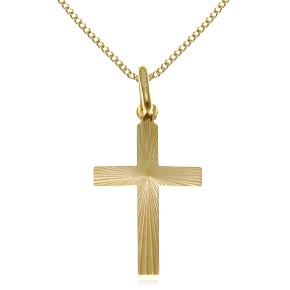 Alexander Castle 9ct Gold Cross Necklace with 18" chain - Comes in Jewellery Gift Box