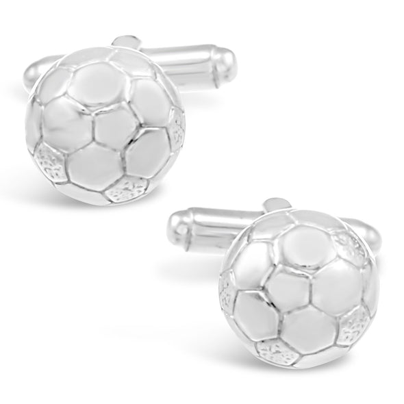 Sterling Silver Football Soccer Ball Cufflinks - Mens Gift