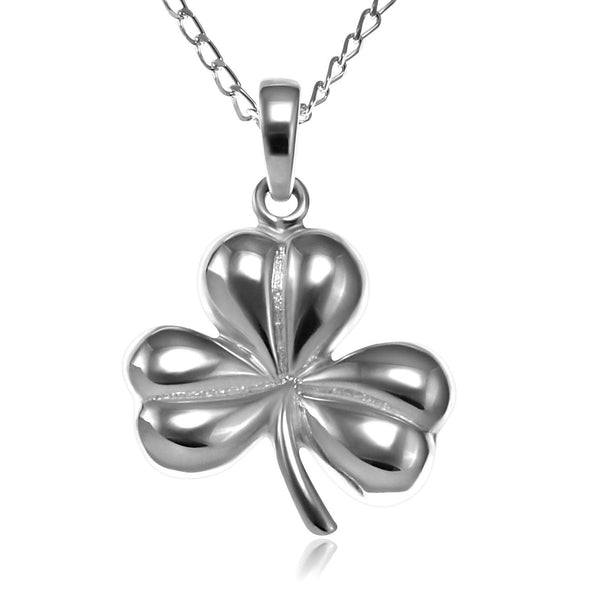Alexander Castle Sterling Silver Celtic Irish Shamrock Pendant Necklace with 18" Chain and gift box. Great woman's gift for Christmas or Birthday's