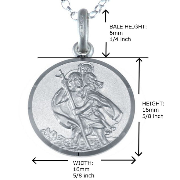 Sterling Silver St Christopher Pendant with 18" Chain and Jewellery Gift Box
