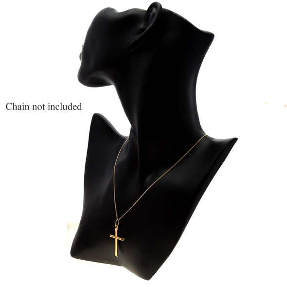 9ct Gold Cross Pendant Necklace With Jewellery Gift Box - Chain not included