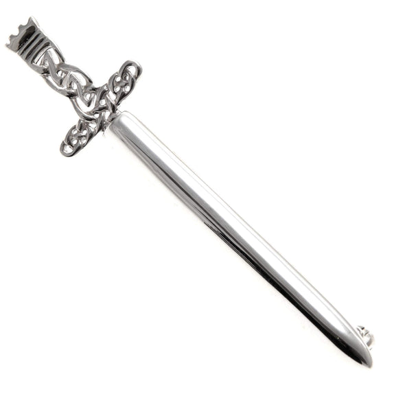 Sterling Silver Kilt Pin Brooch With Removable Sword and Jewellery Gift Box