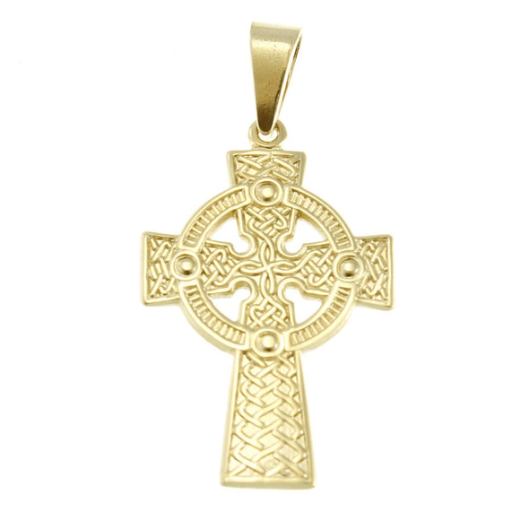 9ct Gold Celtic Cross Pendant with Jewellery Presentation Box - Does not include necklace chain