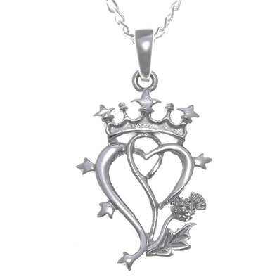 Sterling Silver Luckenbooth Pendant Necklace with 18" Chain and Jewellery Gift Box