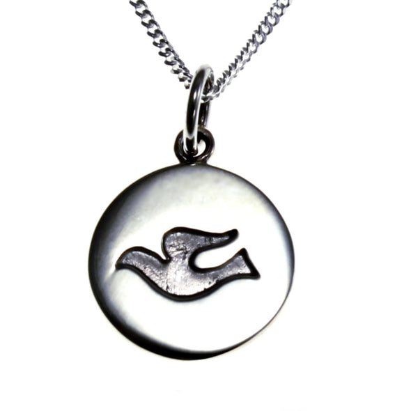 STERLING SILVER DOVE PENDANT NECKLACE WITH 18" CHAIN