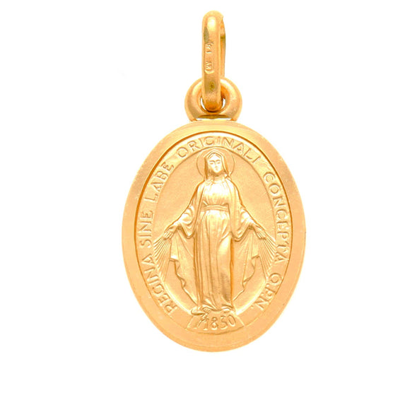 9ct Gold Miraculous Medal Pendant 12mm - Holy Communion Christening Gift