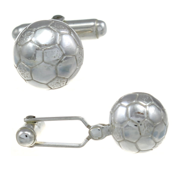 Sterling Silver Football Soccer Ball Cufflinks - Mens Gift
