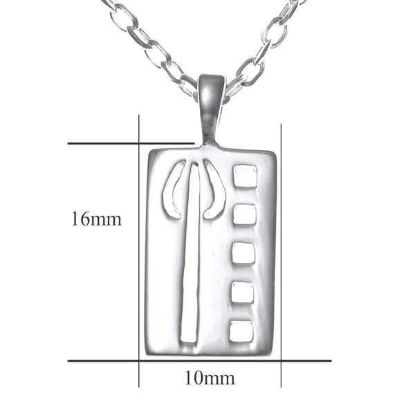 Sterling Silver Charles Rennie Mackintosh Pendant Necklace with 18" Chain & Gift Box