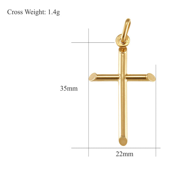 9ct Gold Cross Pendant Necklace With Jewellery Gift Box - Chain not included