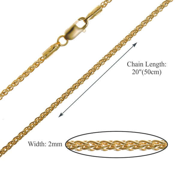 9ct Yellow Gold Rope Chain Necklace - 4.85g - 20" (50cm) - Width 2mm - Suitable for a man or woman - Comes in a Jewellery presentation gift box
