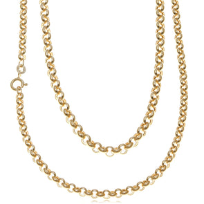 20" Solid 9ct Gold Chain Anchor Trace Chain Necklace - 4mm - Yellow Gold Necklace for Women & Men with Jewellery Gift Box