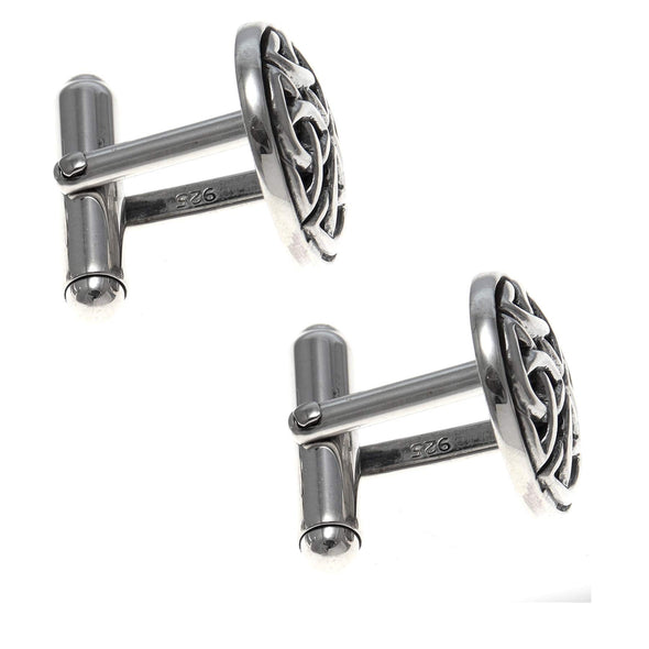 Sterling Silver Oxidised Celtic Circle Cufflinks