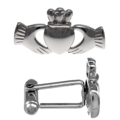 Sterling Silver Claddagh Irish Cufflinks with Presentation Gift Box. Great gift for a man on a birthday or Christmas