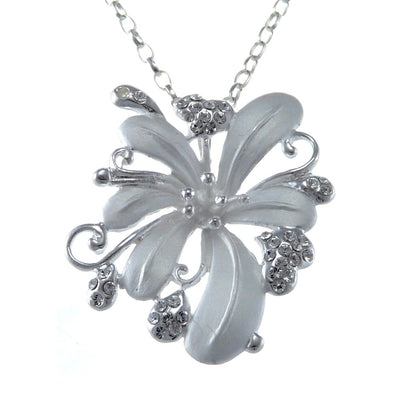 Sterling Silver Flower Pendant Necklace with 18" Chain