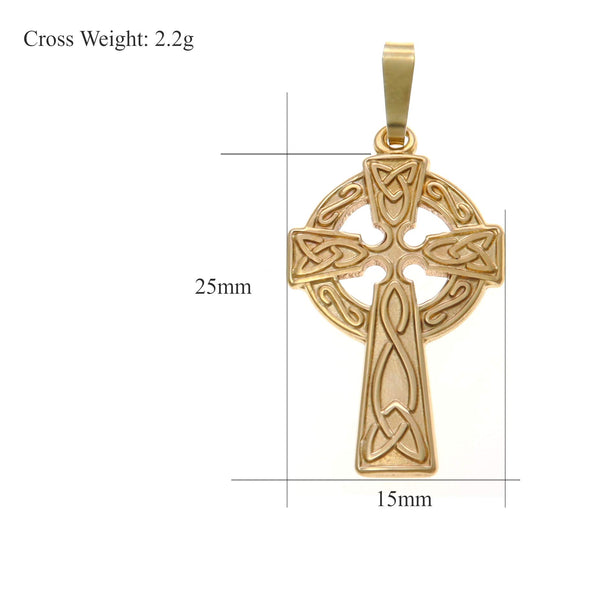 9ct Gold Celtic Cross Pendant with Jewellery Presentation Box - Necklace chain not included