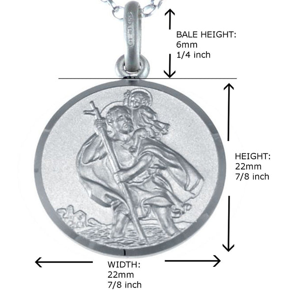 Sterling Silver St Christopher Pendant with 18" Chain & Jewellery Box
