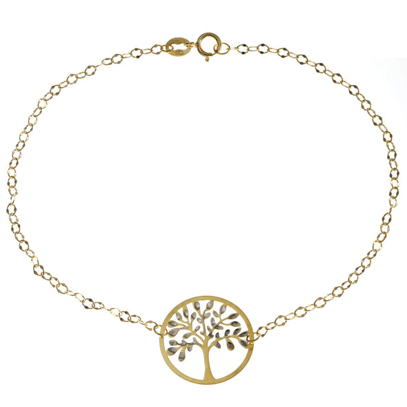 9ct Gold Tree of Life Bracelet 19cm (7.5 inches) and Jewellery Gift Box. Great gift for a woman on Christmas or as a Birthday Present