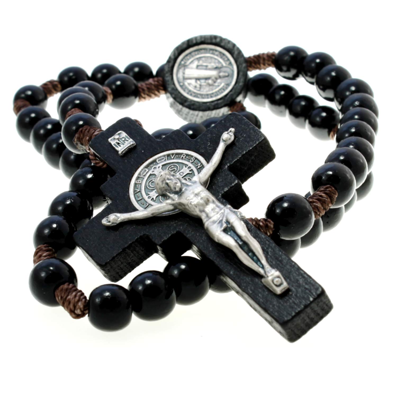 St. Benedict Rosary Beads In Black Wood – Made In Italy | The Italian Jewelry Company - Foto 6