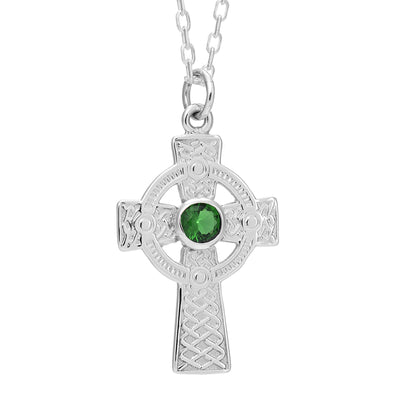 Alexander Castle Sterling Silver Celtic Cross Pendant with 18" Silver Chain