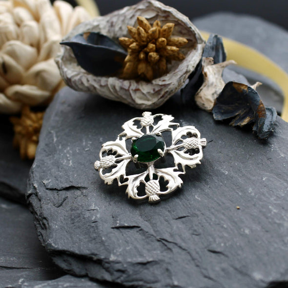 Sterling Silver Thistles Brooch and Jewellery Gift Box