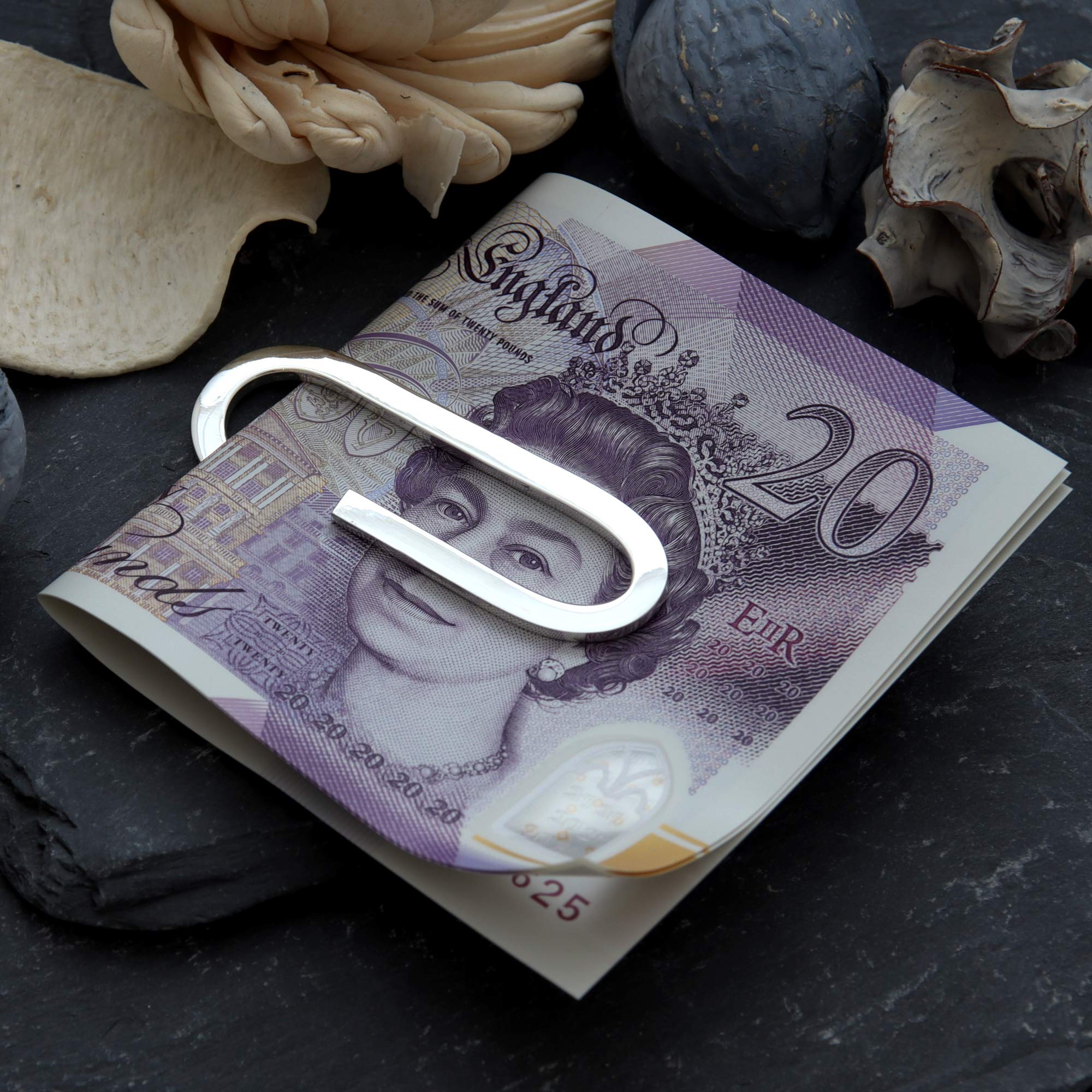 Money Paperclip Solid Sterling Silver Money Clip Paperclip Design for Men with Jewelle ...
